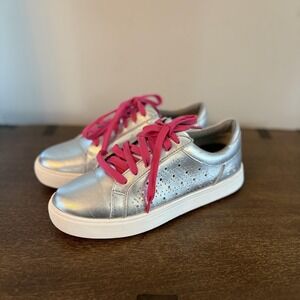 Johnston & Murphy Golf Shoes Womens Size 7 Silver‎ Leather Waterproof Sneakers